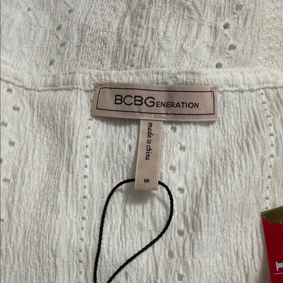 BCBGMaxAzria White Eyelet Ruffle Blouse - Picture 6 of 7